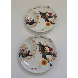 Set of 2 Cirque Du Soleil Salad Plates Dare To Dream Souvenir Memorabilia